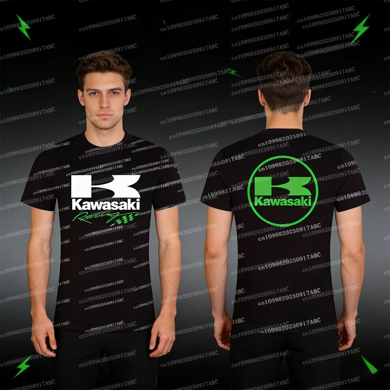 

Футболка мужская летняя хлопковая (Kawasaki) Y2K, повседневная, с принтом Racing Team Evil Claws, женская футболка с доминирующим рисунком, уличная, для подростков