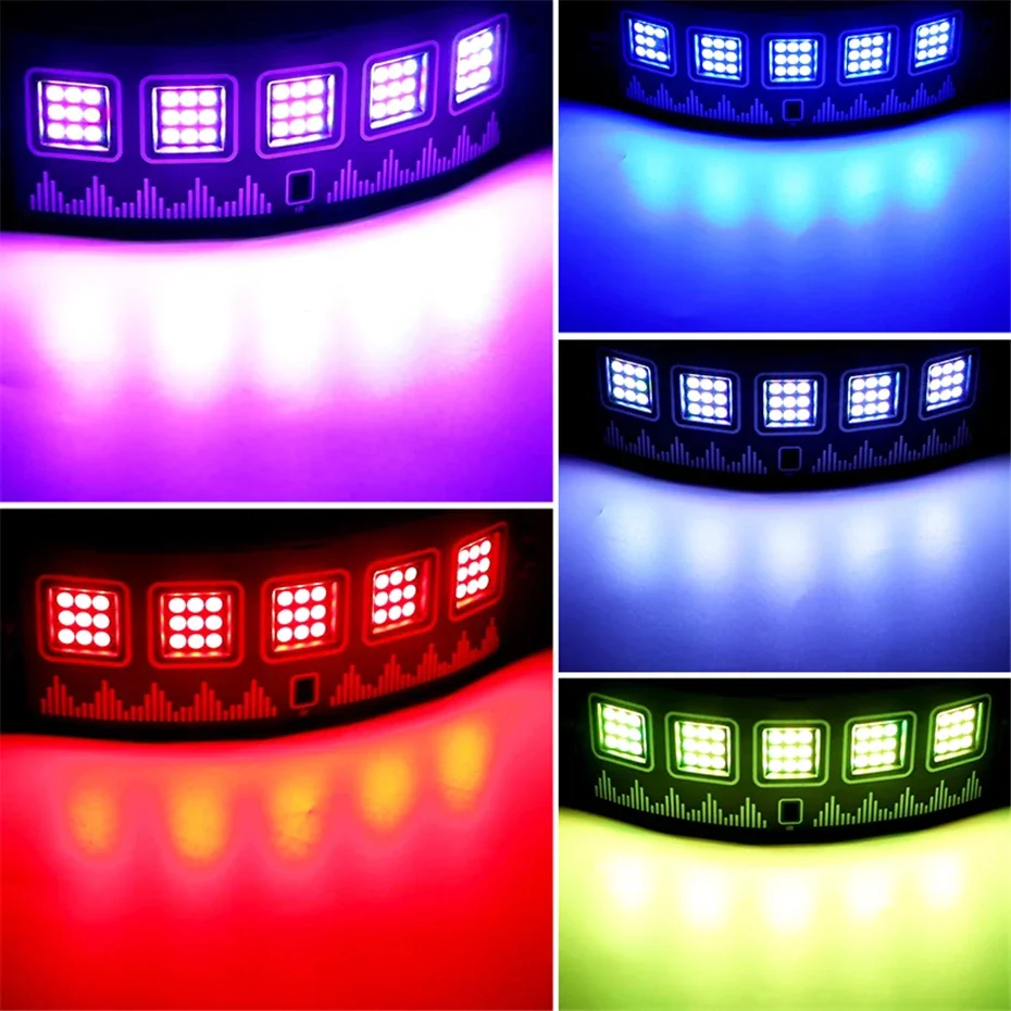 LED RGB Disco DJ Strobe Light Stage Lighting Effect Party Holiday Christmas Music Club Bar Sound Activated Flash Gradient