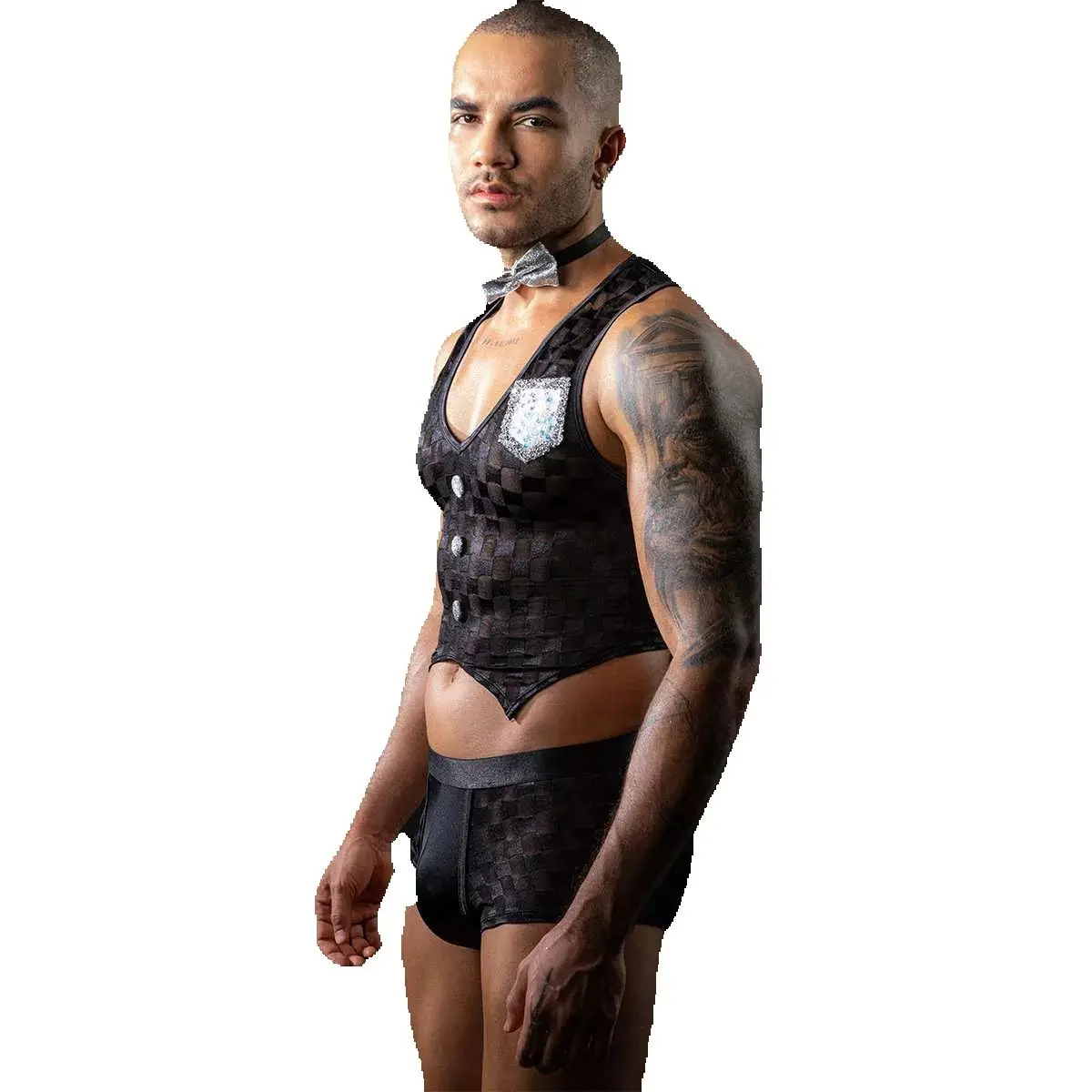 

Wholesale Men's Sexy Two Piece Roleplay Maid Lingerie Underwear Male Night Club Hormone Cosplay Waiter Costumes Hot Gay Outfits