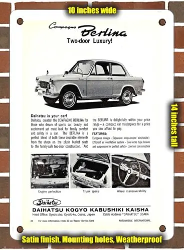 

Металлический знак-1964 Daihatsu Compagno sedan - 10x14 дюймов