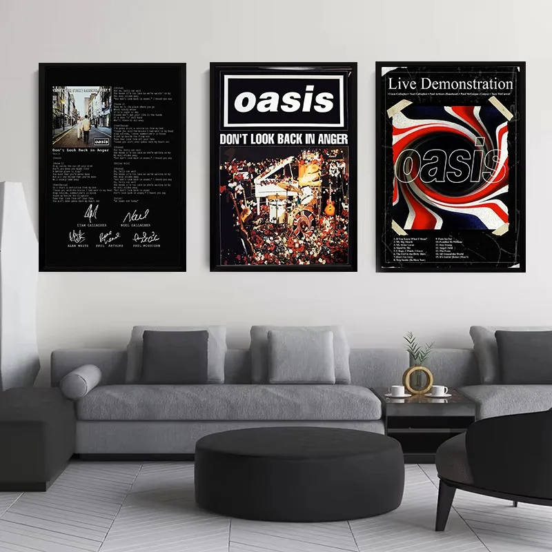 Modern Hot Band Oasis Poster Classic Music Album Cover Singer Canvas Painting Wall Art for Bar Living Room Home Decor Fans Gift
