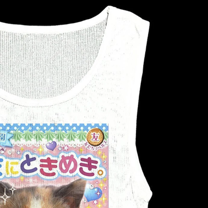 Y2K 여름 캐주얼 조끼 귀여운 패턴 여성 클래식 얇은 바디 쉐이핑 탄성 탱크 여성 간결한상의