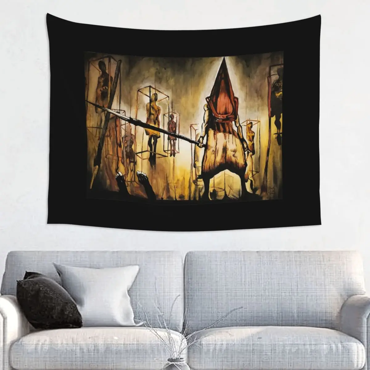 Silent Hill Misty Day Tapestry Wall Hanging Hippie Wall Tapestry Horror Game Throw Rug Blanket Home Decor for Bedroom Wall Cloth