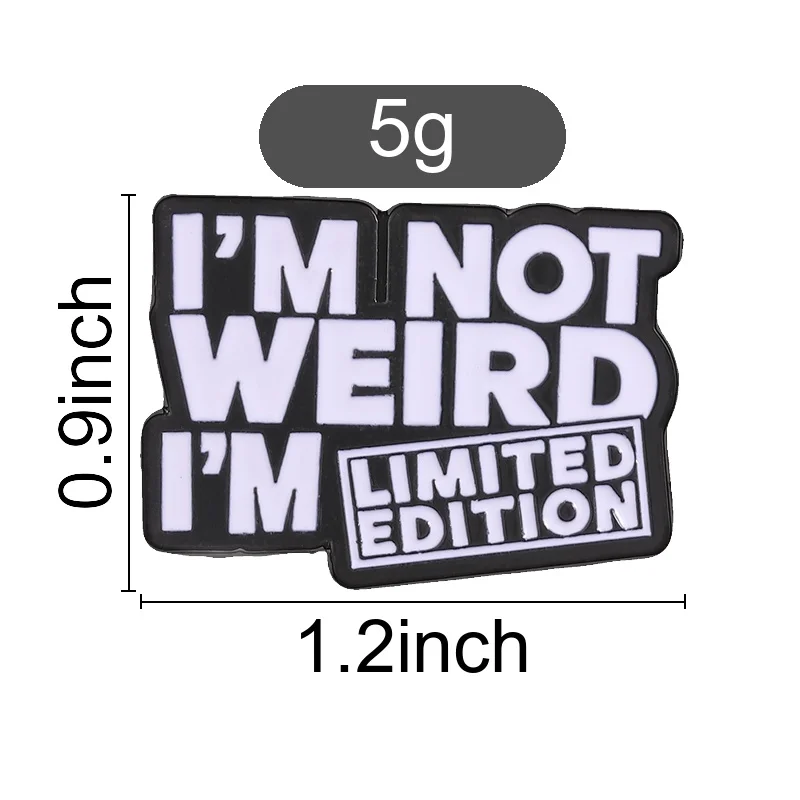 Irregular Enamel Brooch Funny Text Slogan Pin for People Who Love Special Unique Coat Backpack Ornament