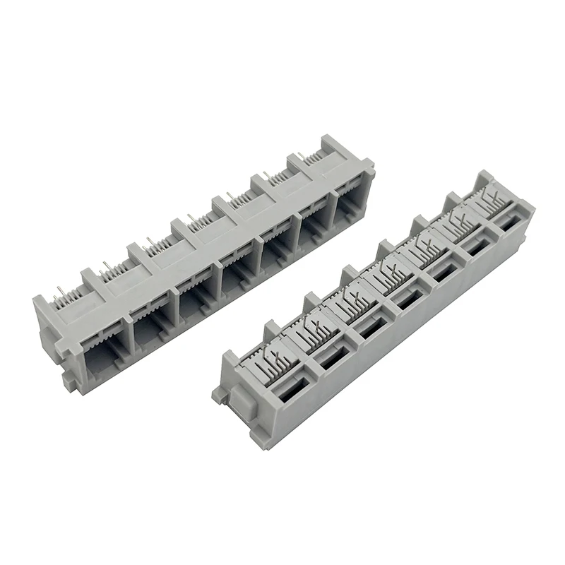 5PCS 5225 Integrated 6P2C Telephone Socket with Iron-Free Base and 180 Degree Straight Insertion RJ11 Telephone Cable Connector