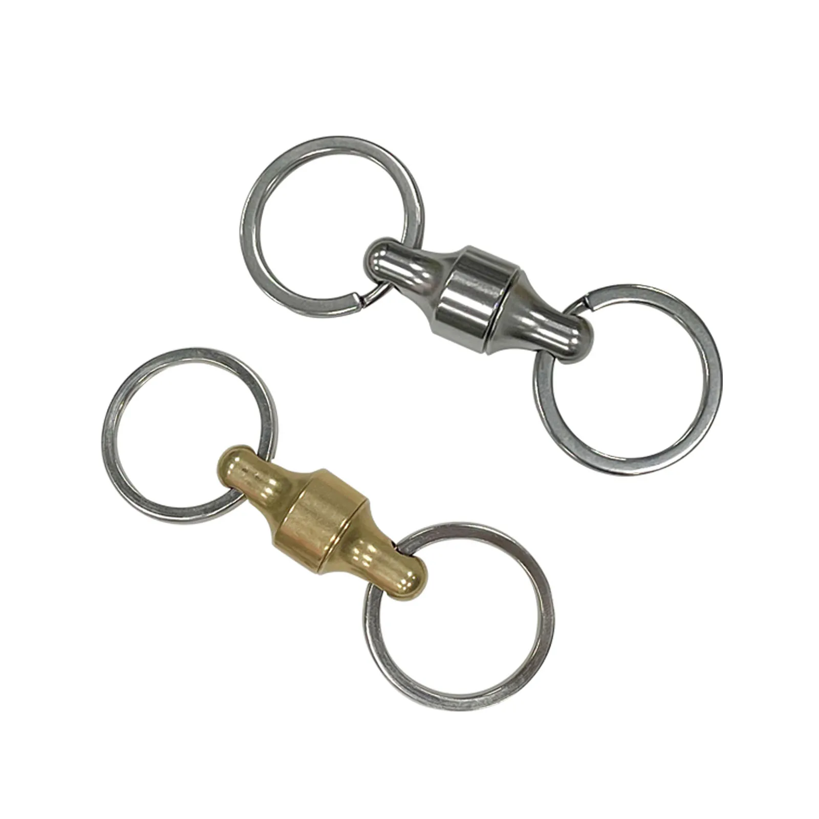 EDC Double Ring Keychain Quick Release Pull-Apart Detachable Stainless Steel Brass Detachable Multifunctional Outdoor Tools Key