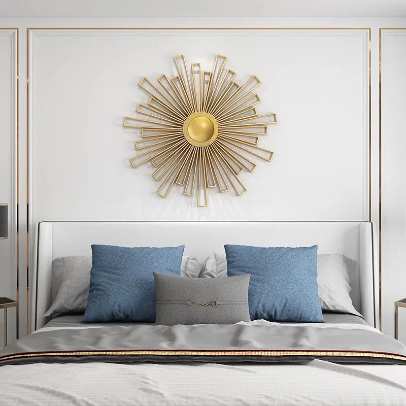 Light Luxury Wrought Iron Wall Decoration,sun Wall Hanging,dining Room,bedside Wall Decoration, Sofa,TV Background Walls Pendant