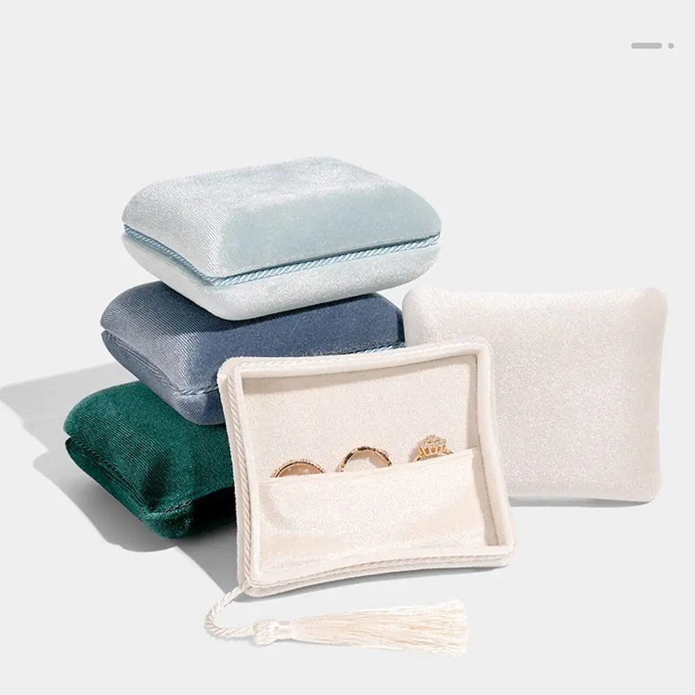 High Quality Velvet Tassel Jewelry Box Portable Multifunctional Storage Box Soft Storage Packaging