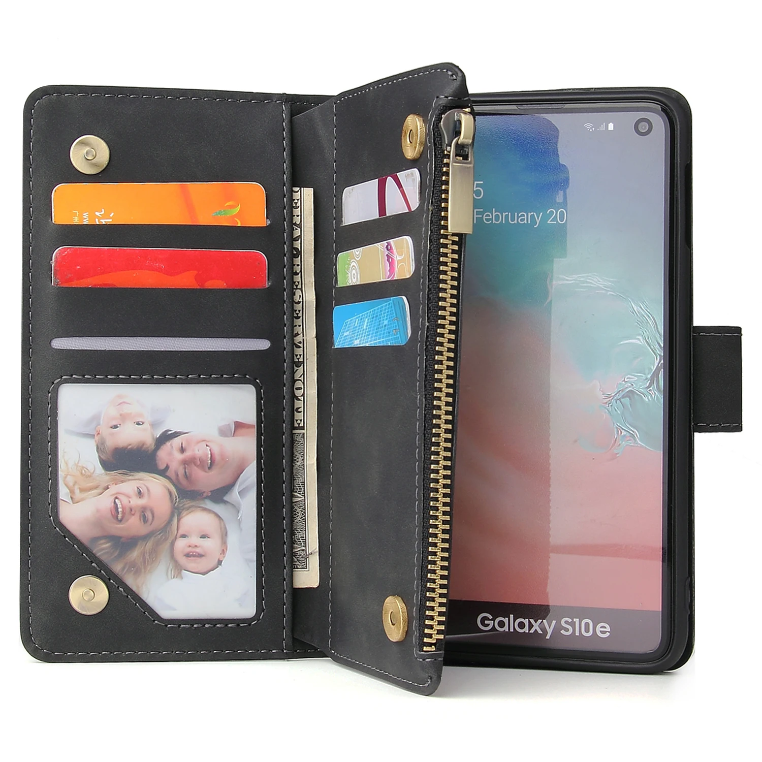 Zipper Pocket Wallet Multiple Card Slots Stand Phone Cover For Samsung Galaxy S9 S8 S7 S6 Plus Edge Active S5 S4 Mini S3 S6edge