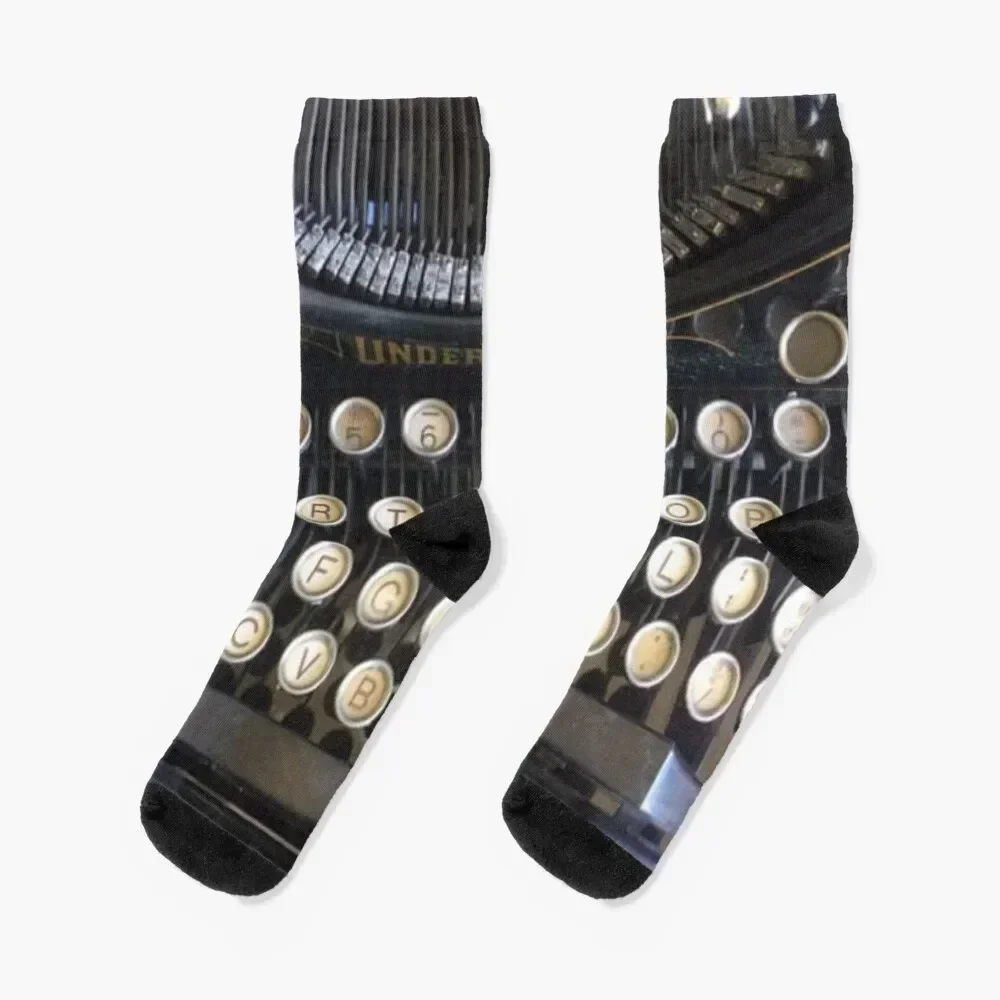 Vintage Typewriter Socks Thermal man winter custom sports Men Socks Women's