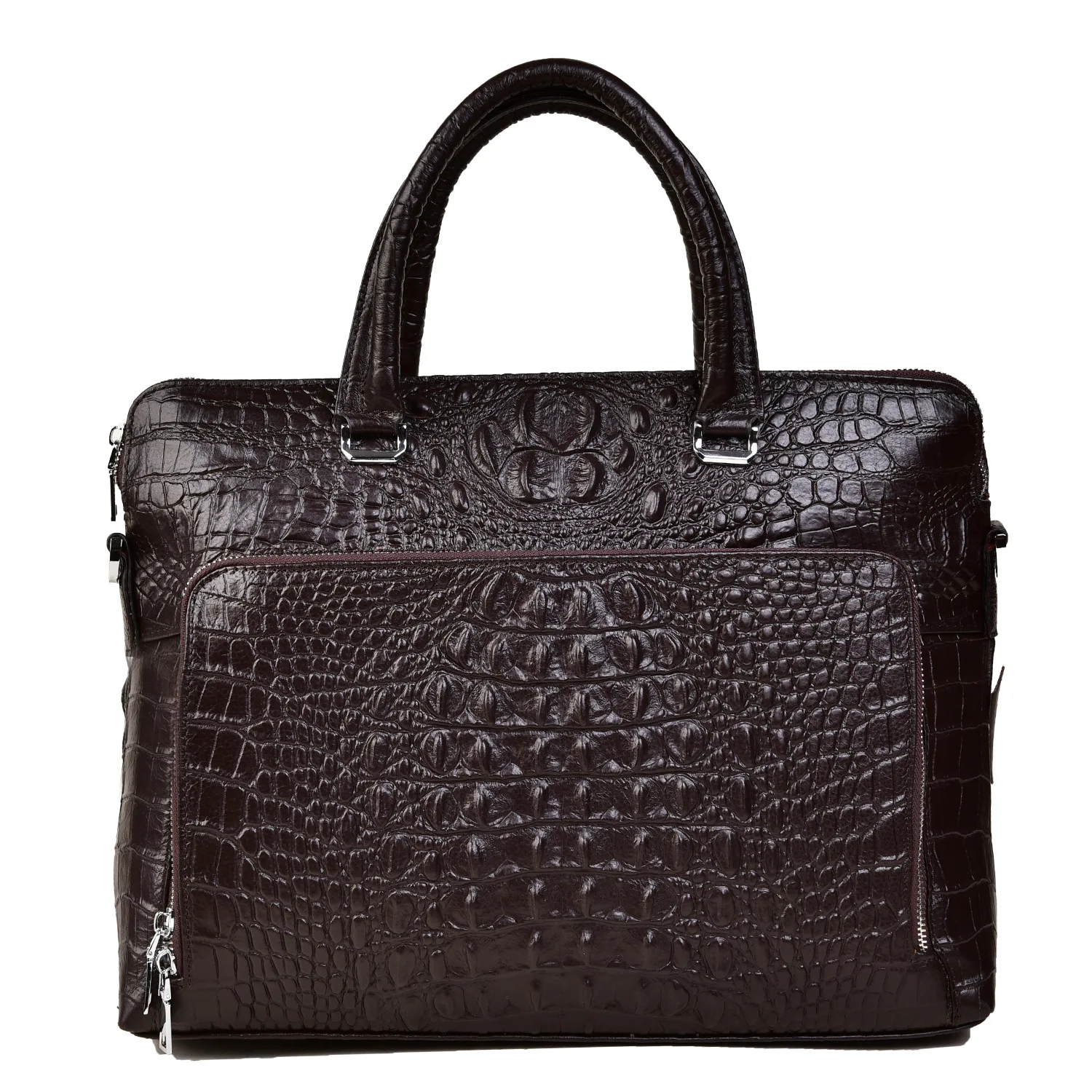 2023 New Luxury Alligator Top Layer Cow Genuine Leather Business Men's Briefcase Shoulder Bag Men Messenger Laptop Computer Bag