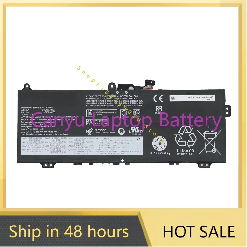 

2024 L19L4PG2 для Lenovo SB10X63137 SB10X63136 IdeaPad Flex 5-1470 7,7 В 6624 мАч 49 Втч новый аккумулятор для ноутбука