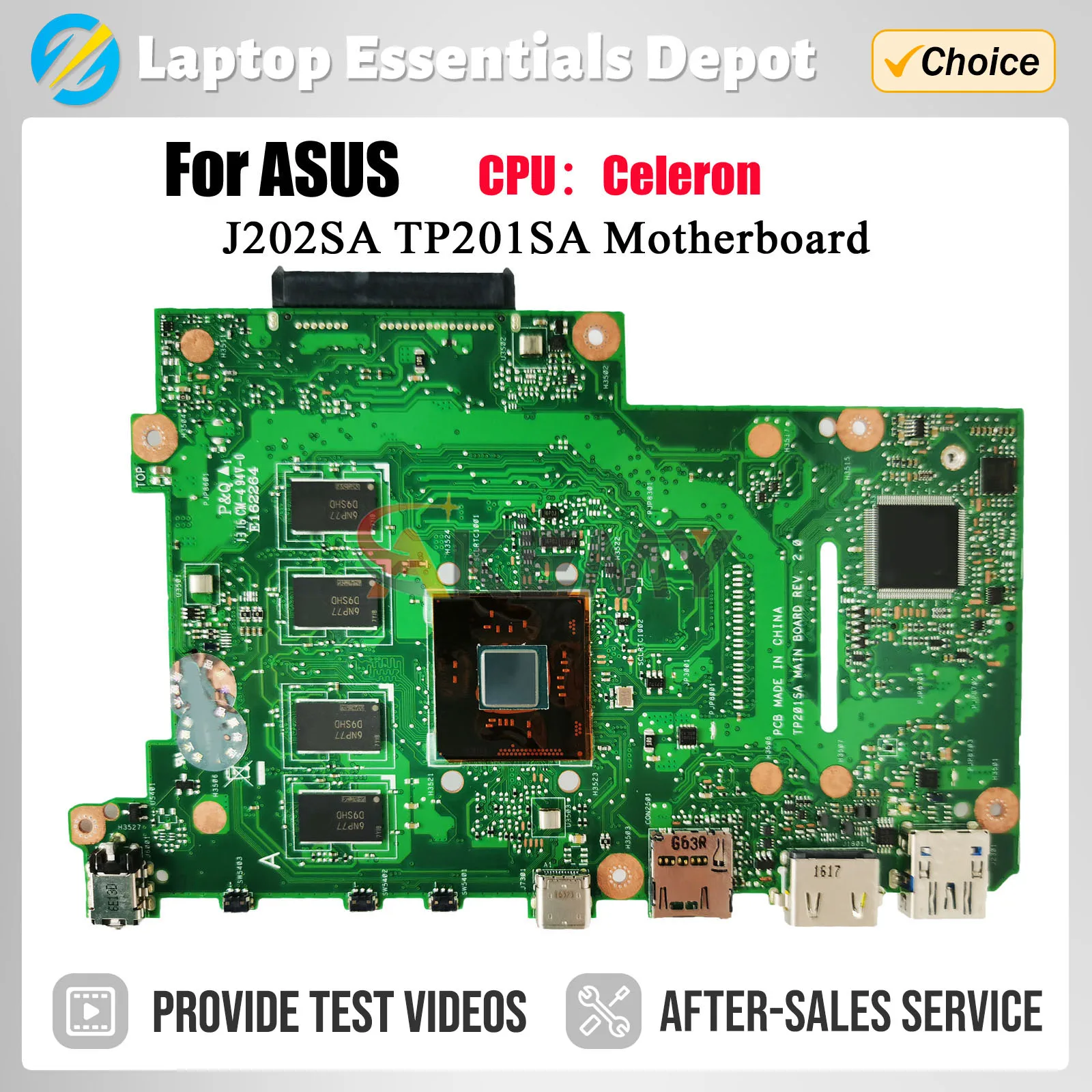 TP201SA MAINboard For ASUS Transformer Book Flip TP201S TP201 Laptop Motherboard With N3700 CPU 4GB-RAM OK 100% Test