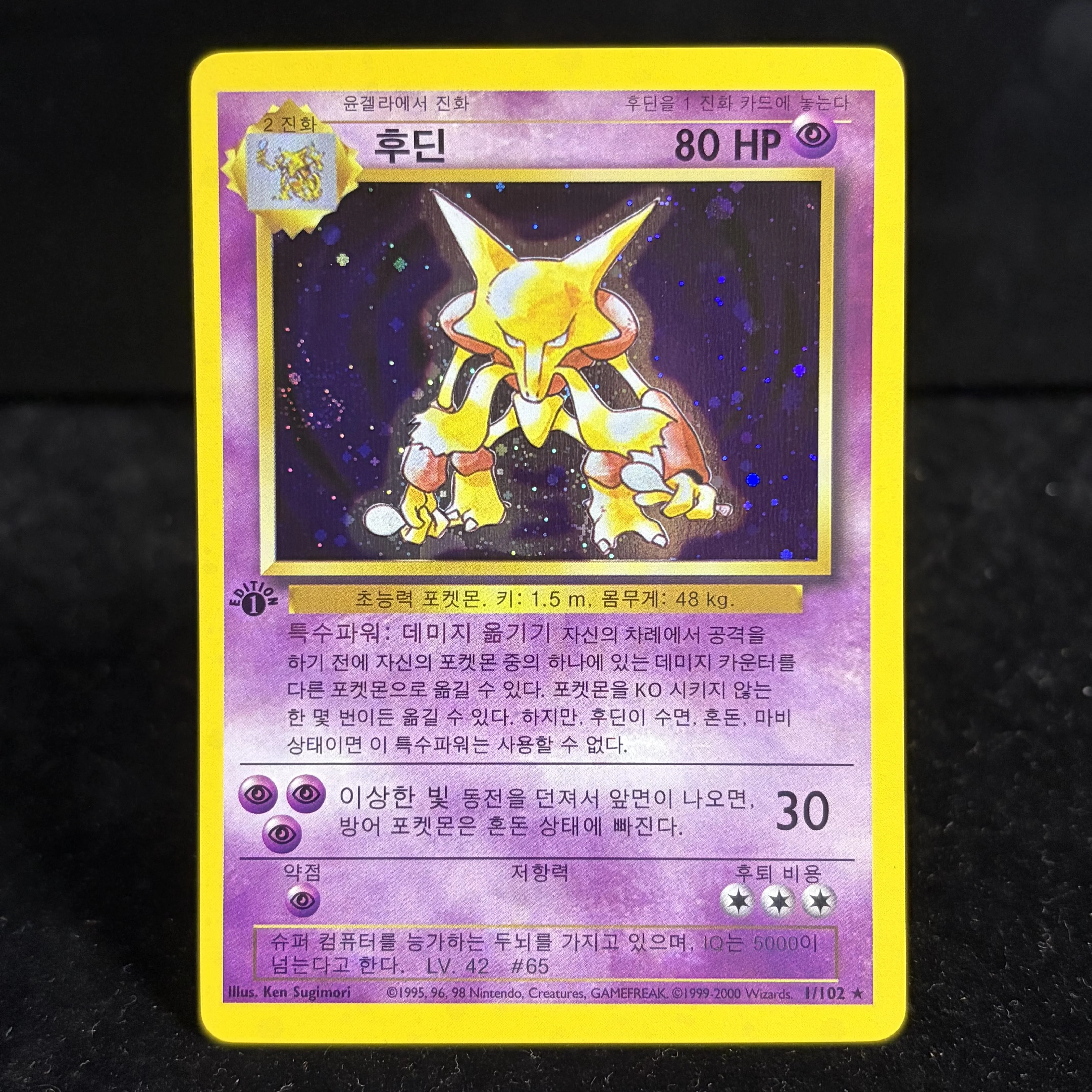 PTCG Base Set Vintage Proxy Holo Foil Cards, Korean Regional Version Collection Album, Highly Collectible Toy for TCG Players