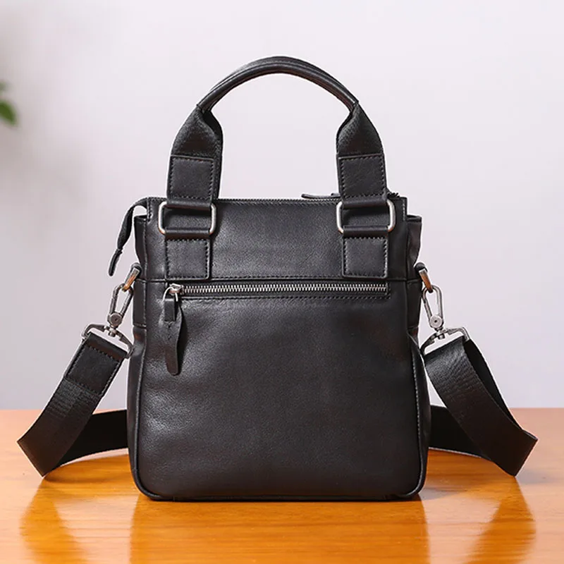 AETOO Small handbag men's leather vertical business casual shoulder diagonal cross-body leather men's bag