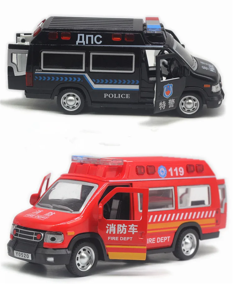 1:24 alloy pull back rescue car model,fire car toy,simulation sound and light,new children\'s toys gifts,wholesale