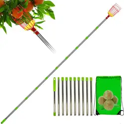 Portable Rustproof Picker Pole Stainless Steel Telescopic Fruit Catcher Garden Basket Fruit Picker With Basket For Plum Pear