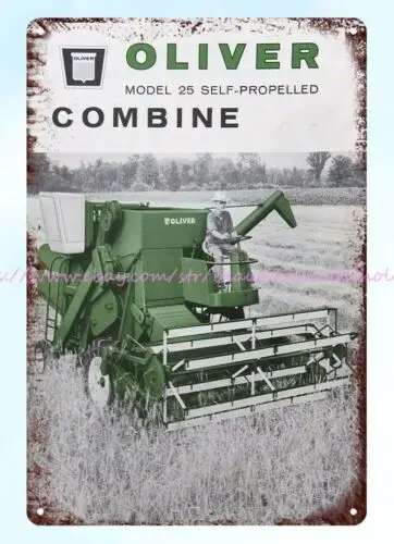 1961 OLIVER SELF-PROPELLED COMBINE farm equipment metal tin sign display plaque