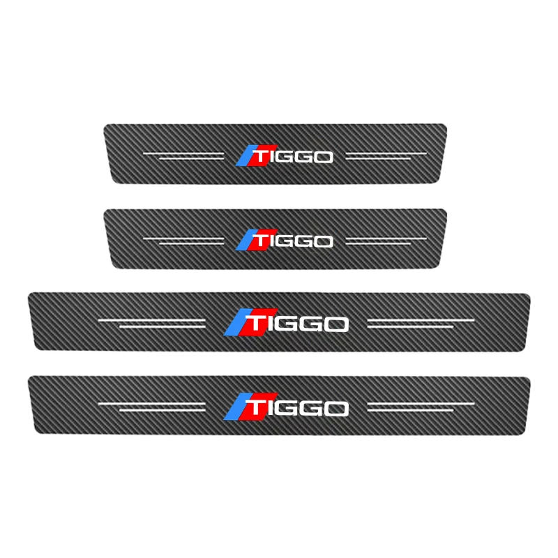 4pcs Car Door Sill Guard Stickers For Chery Tiggo 2 3 5 7 8 PRO Threshold Pedal Anti Scratch Decals Accessories