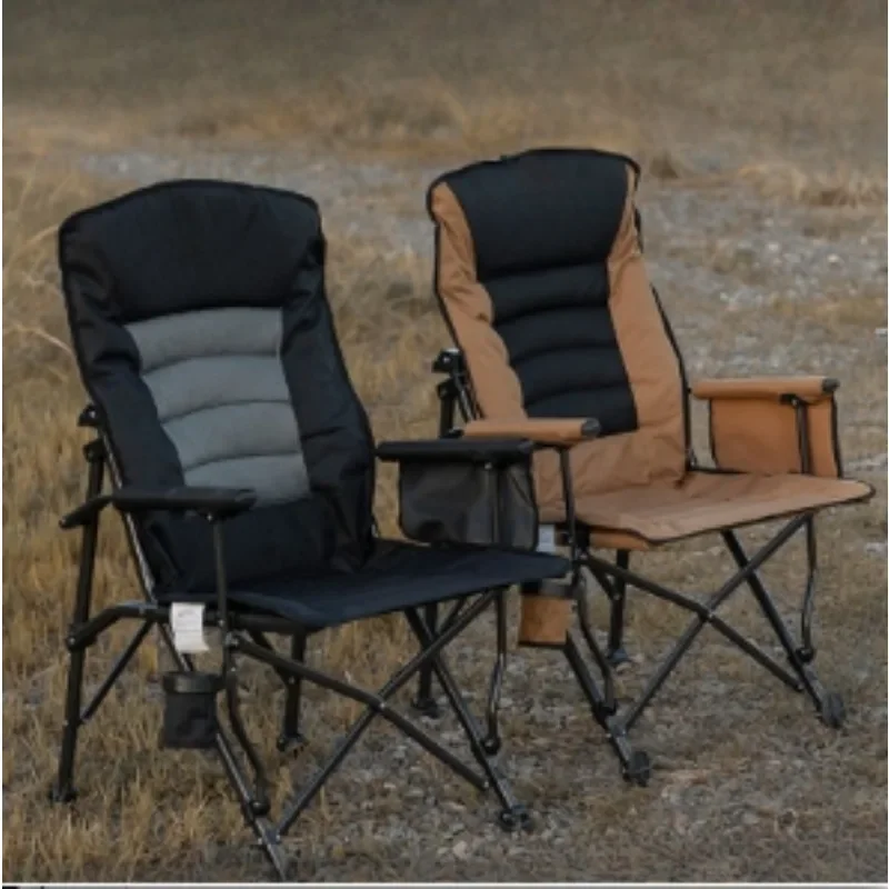 Outdoor folding chair recliner camping Oak chair high back sea chair portable