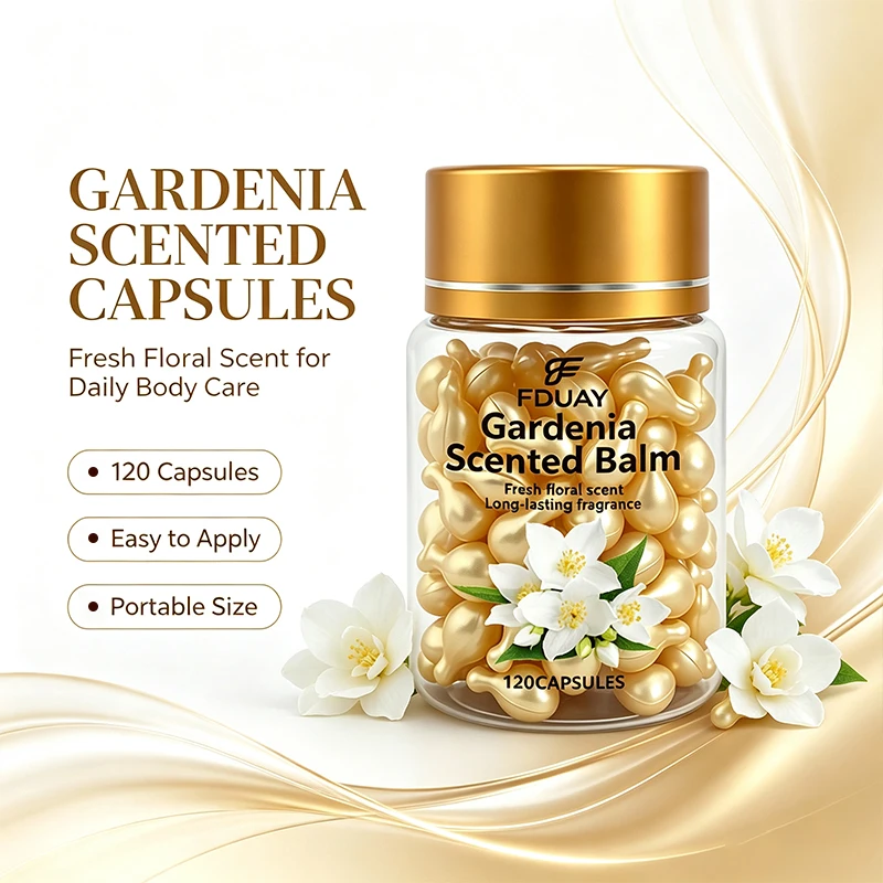 FDUAY Gardenia Scented Balm Capsules 120 Long-Lasting Floral Aroma Silky Skin Feel Fresh Gardenia Fragrance Daily Body Care