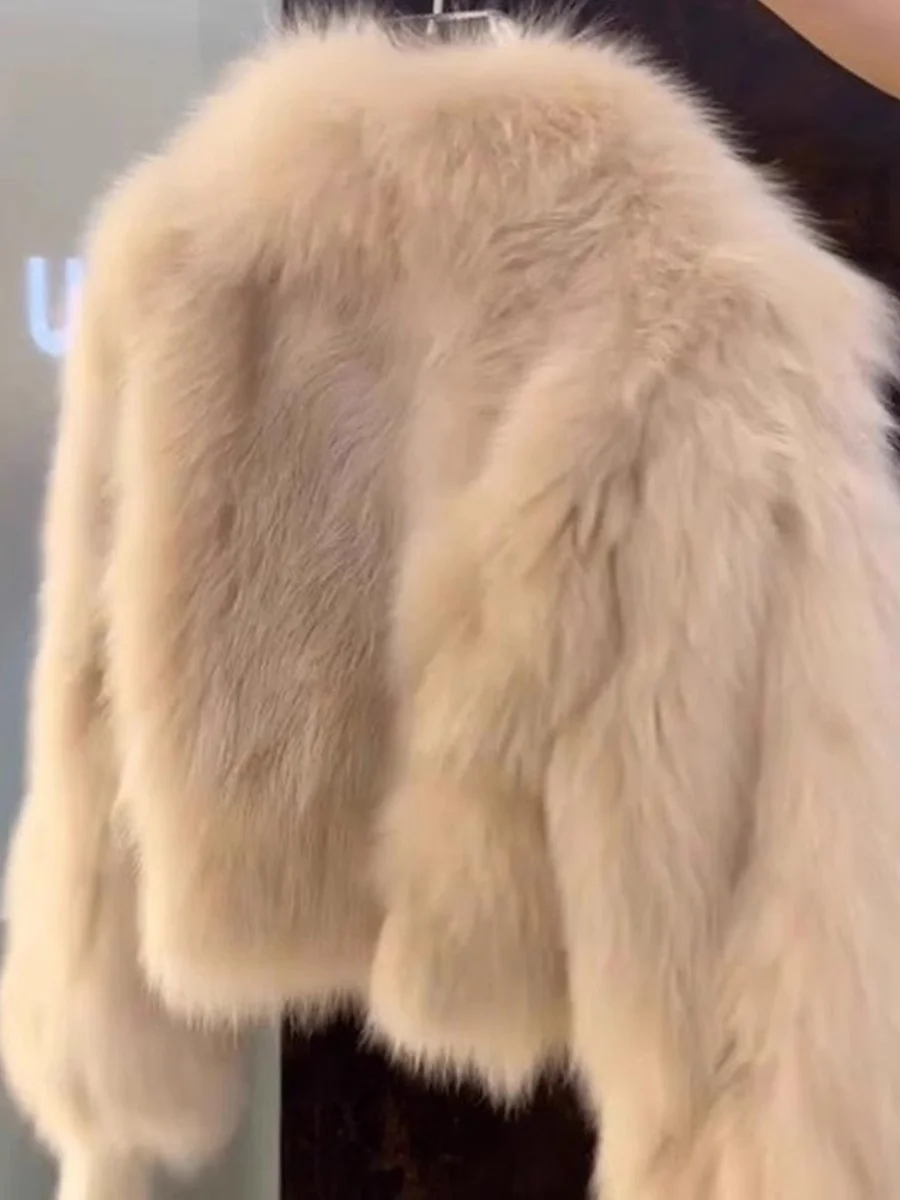 Hiver Thiened ort manteau de fourrure fourrure Simulation col haut femmes Jaet coréen Sle trajet longue Sve fermeture éclair ket