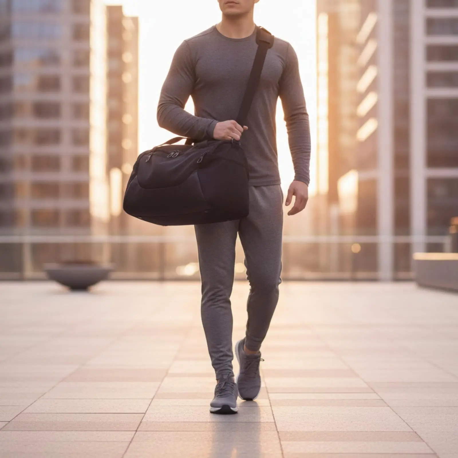 Sports Travel Duffel Bag for Women with Zippered Pockets Crossbody Strap Lightweight Weekend Bag