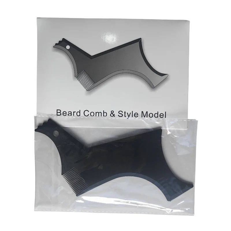 Men Beard Shaping Template Clear Plastic Beard Trimming Stencil Multifunctional Beard Styling Tool