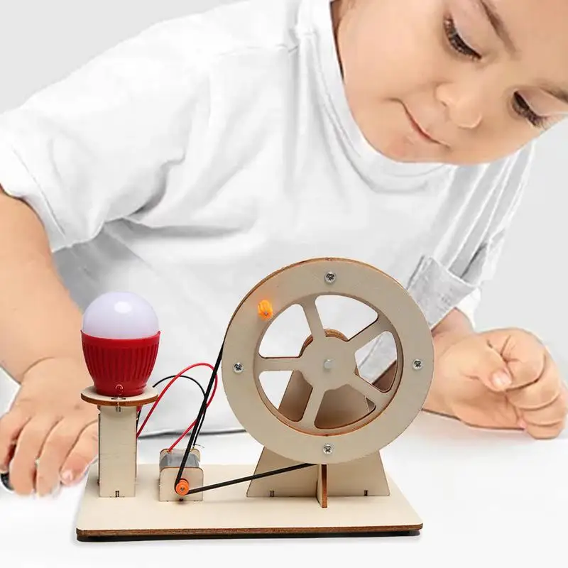 Manual Electricity Generator Toy Education Science Kit Wooden Educational Science Kit Generators Science Project For Kids