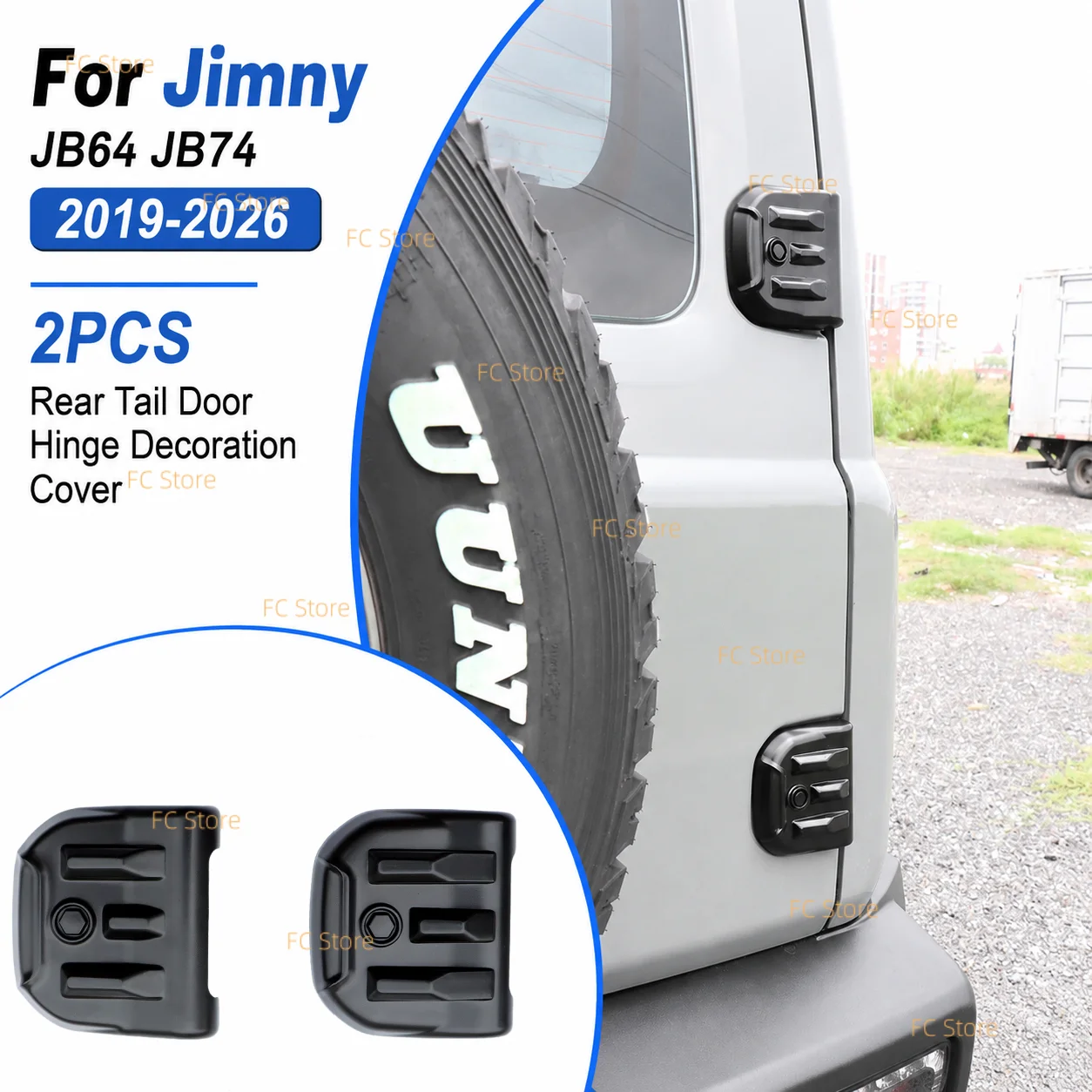2PCS for Jimny 2019-2026 JB64 JB74Rear Tail Door Hinge Decoration Cover Tailgate Trim Exterior Protection Accessories Christmas