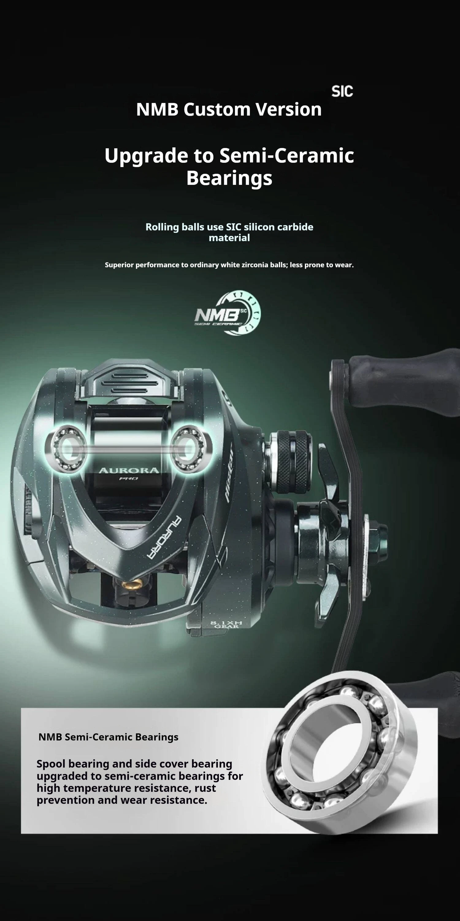 Hasida Baitcasting-Rolle Aurora Air CF Ultraleicht 109g Kohlefaser-Gehäuse Halb-Keramik-Lager Weitwurf-Angelrolle – Detail 10