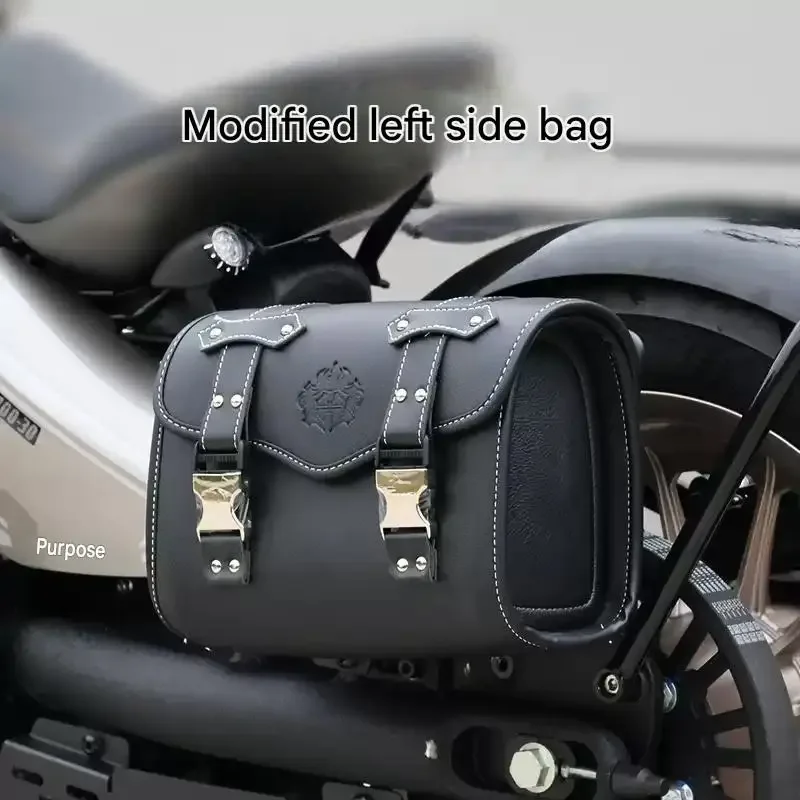 Suitable for BENDA NAPOLEON BOB 500 450 250 modified left side bag retro side hanging bag tool bag bracket accessories