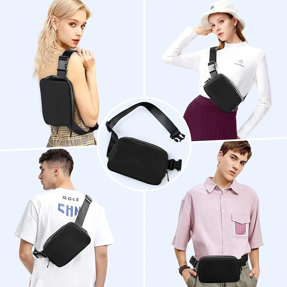 Marsupio in Nylon impermeabile per donna/uomo marsupio portatile borsa pettorale per sport all'aria aperta borse da corsa diagonali alla moda versatili