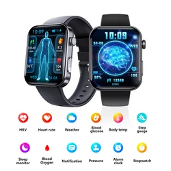 Slimme Bloedsuikerspiegel Horloge 24H Meting Van Glucose, Bloeddruk, Bloedlipiden, Urinezuur, Ecg, Draadloze Bluetooth Smart App