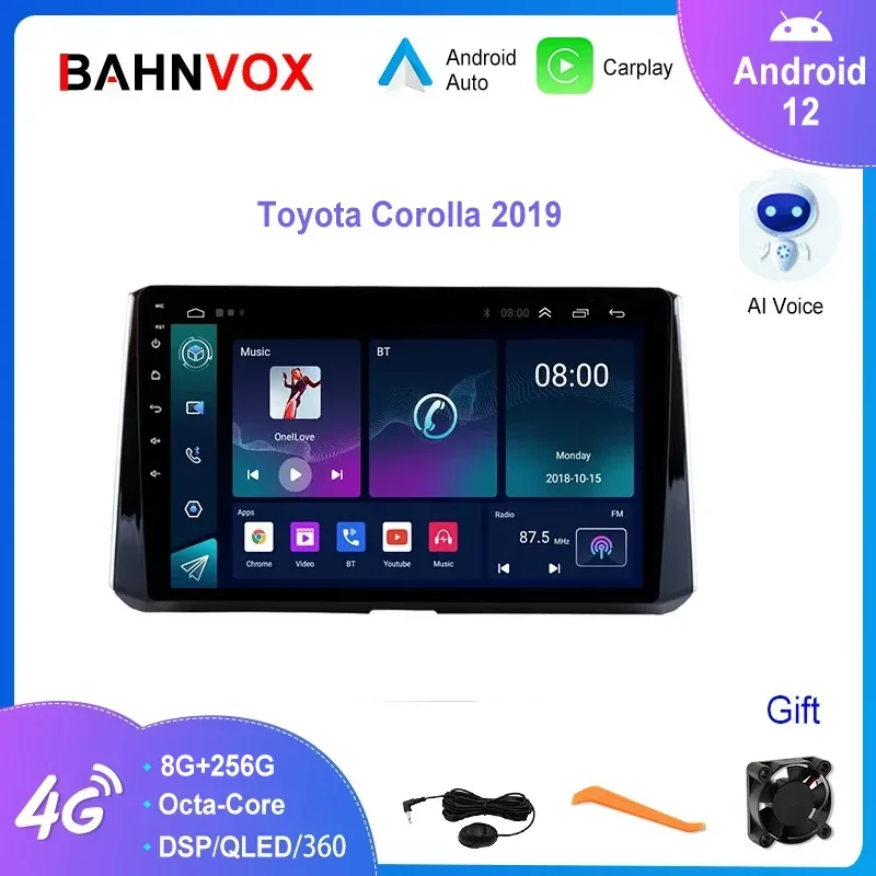 

9" Android 12.0 Car Radio for Toyota Corolla 2019 GPS Navigation 4G Carplay Multimedia Video Player Stereo Head Unit Screen 2Din