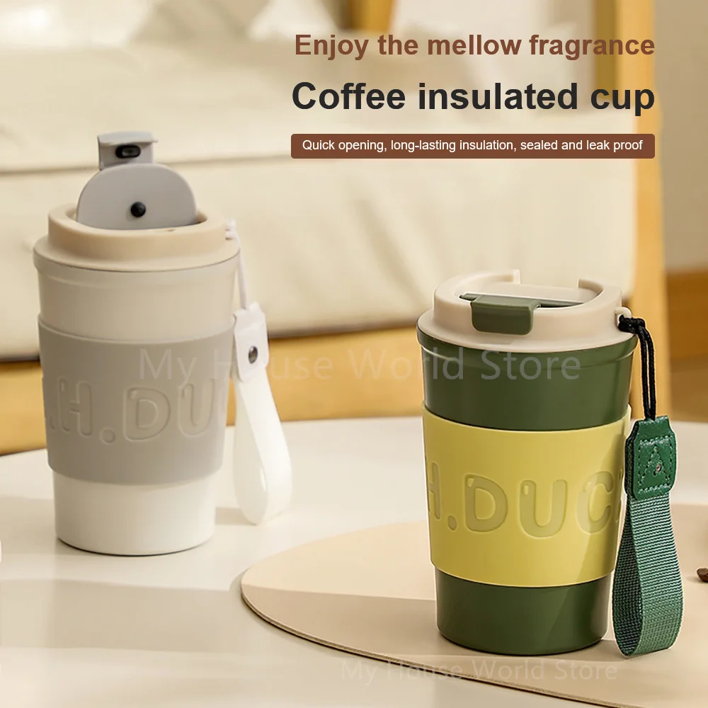 

400ML Stainless Steel Tumbler Coffee Mug Thermal Mug Leakproof Portable Car Vacuum Flasks Coffee Cup Travel Drink Thermos bottle