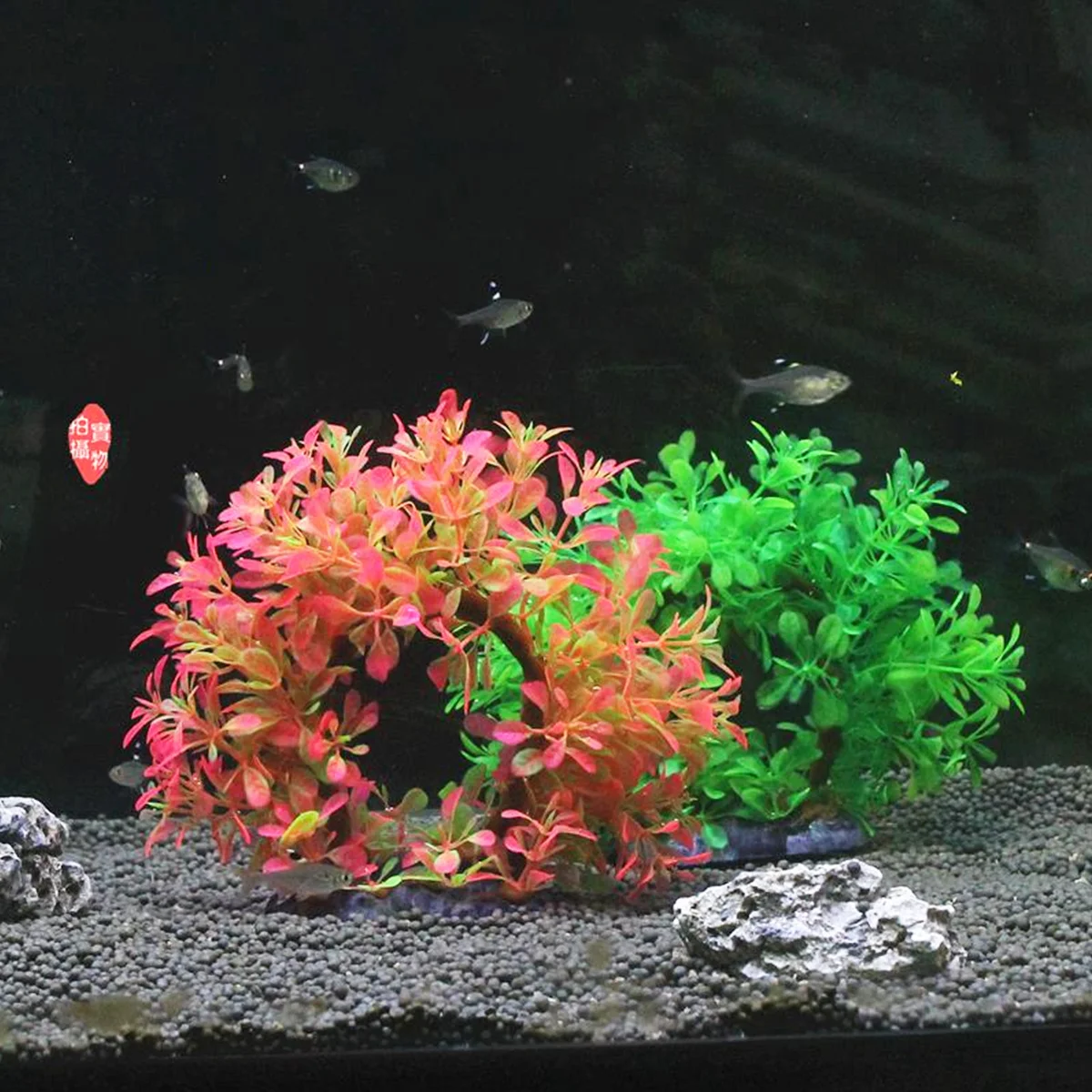 

Realistic Artificial Aquarium Plants Pink Curved Flower Door Decor With Weighted Base Safe For Fish No Lighting Co2 Needed