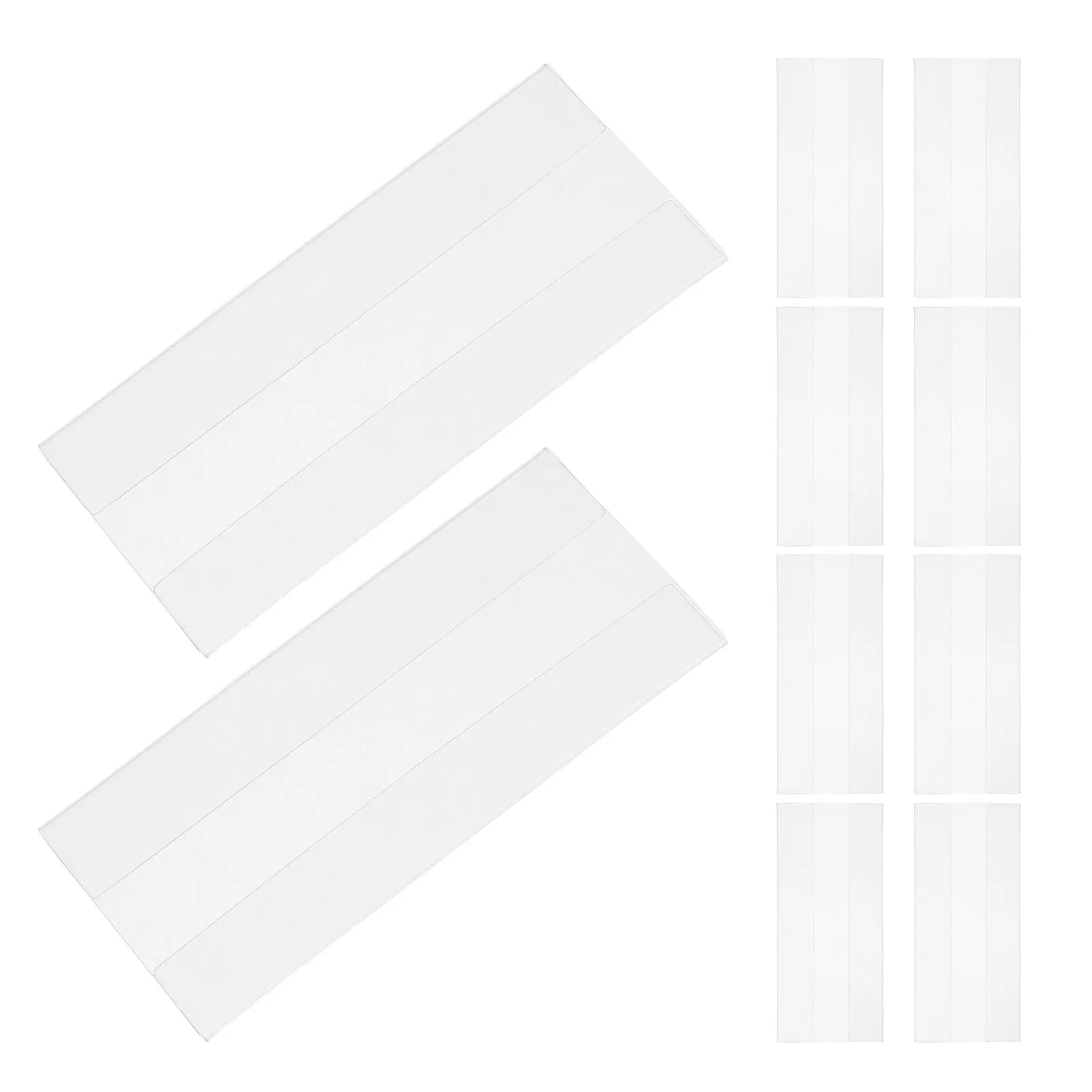 

10Pcs Transparent PVC Card Sleeves Index Card Holders for Wire Shelf Labels Clear Reusable Tag Covers Retail Store Price Display