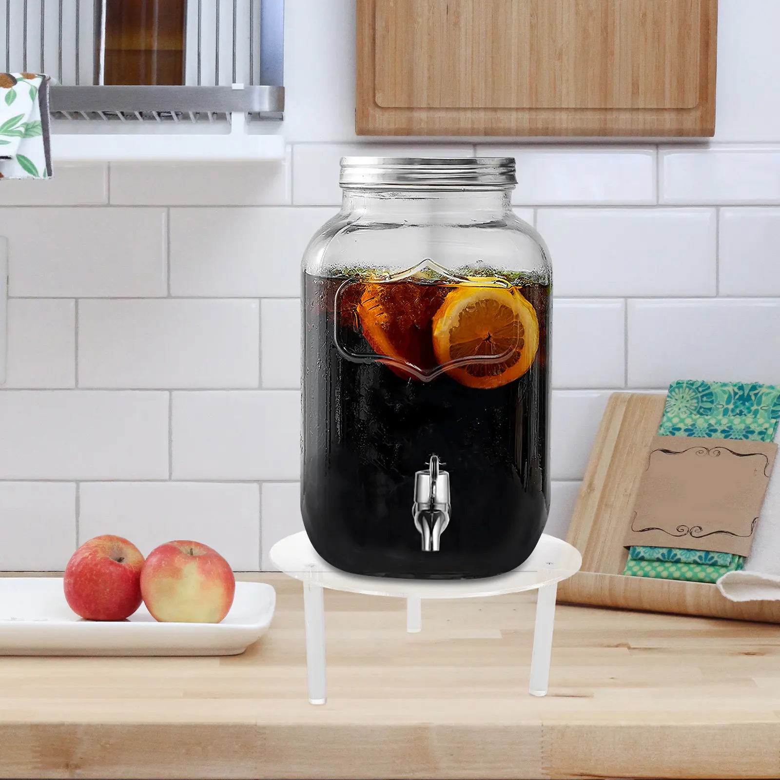 Premium Acrylic Drink Dispenser Stand Elegant Minimalist Space Saving Beverage Dispenser Bracket for Cafes Restaurants Events