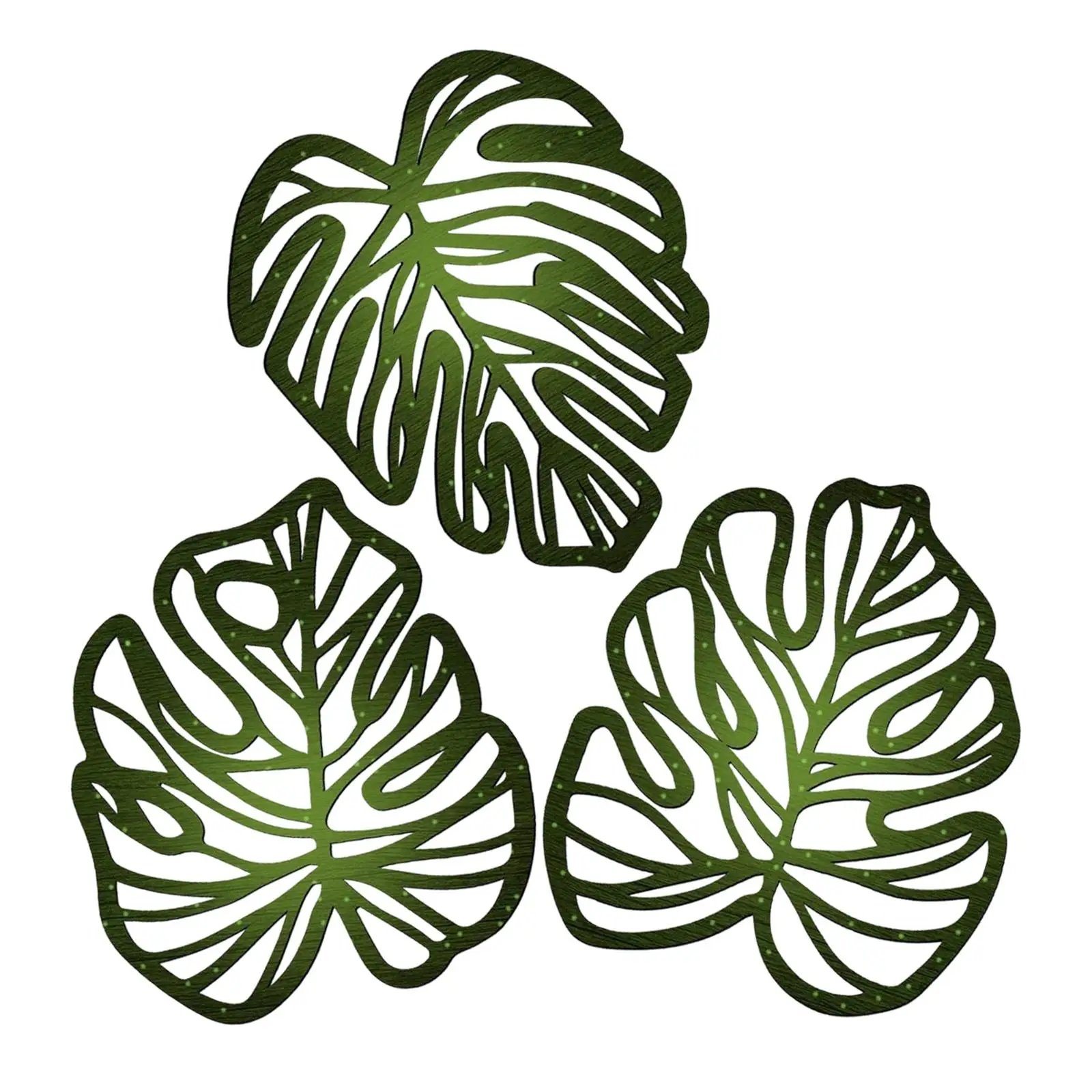 3x Palm Leaves Wood Wall Decor Artwork Birthday Gift Hanging Sculpture Wooden Ornament for Sofa Backdrop Entryway Cafe Bedroom