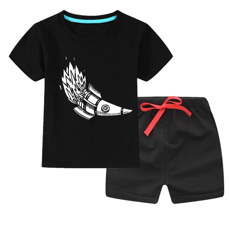 

Girls 2 Piece Summer Clothes Set Short Sleeved T-Shirts And Shorts Cute Cotton Tops Soft Outfit Kids Tracksuit