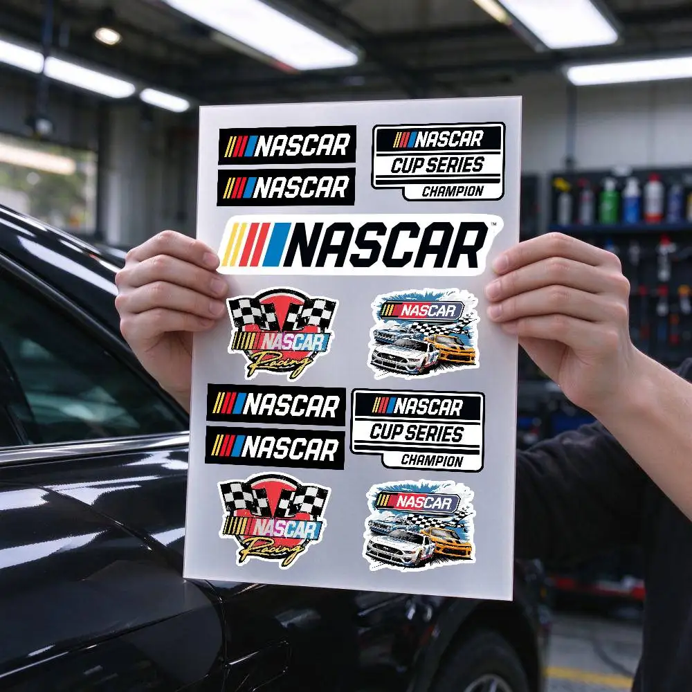 N-A-S-C-A-R Cup Logos Checkered Waterproof Vinyl Stickers for Car Motorcycle Bike Skateboard Laptop Bottle Phone