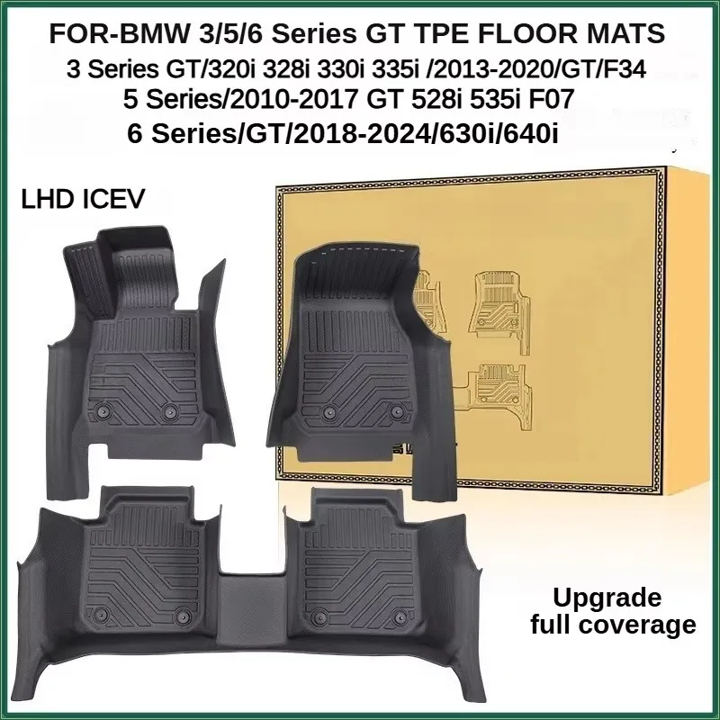 TPE Floor Mats For BMW 3/5/6 Series 2010-2024 GT 320i 328i 330i 335i F34 528i 535i F07/630i 640i LHD  Full Coverage