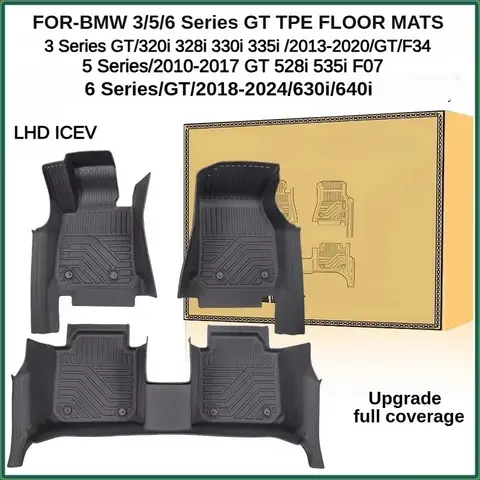TPE Floor Mats For BMW 3/5/6 Series 2010-2024 GT 320i 328i 330i 335i F34 528i 535i F07/630i 640i LHD  Full Coverage