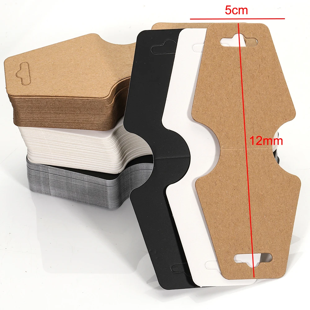 50ชิ้นการ์ดแสดงผลแบบพับสำหรับสร้อยข้อมือสร้อยคอกระดาษแข็งแพคเกจขายส่งการ์ดกิ๊ฟหนีบผมต่างหูจัดเก็บงานฝีมือสีขาวแท็กแขวน