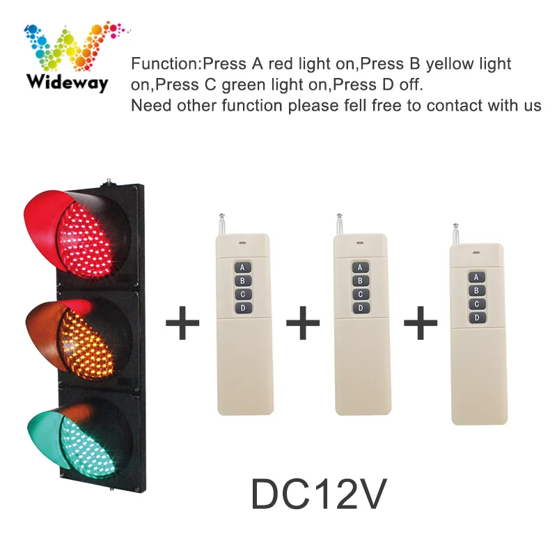 

with 3 controller 200mm 8 Inch 3 Aspects Red Yellow Green Signal PC Housing Road Safety LED Traffic Light