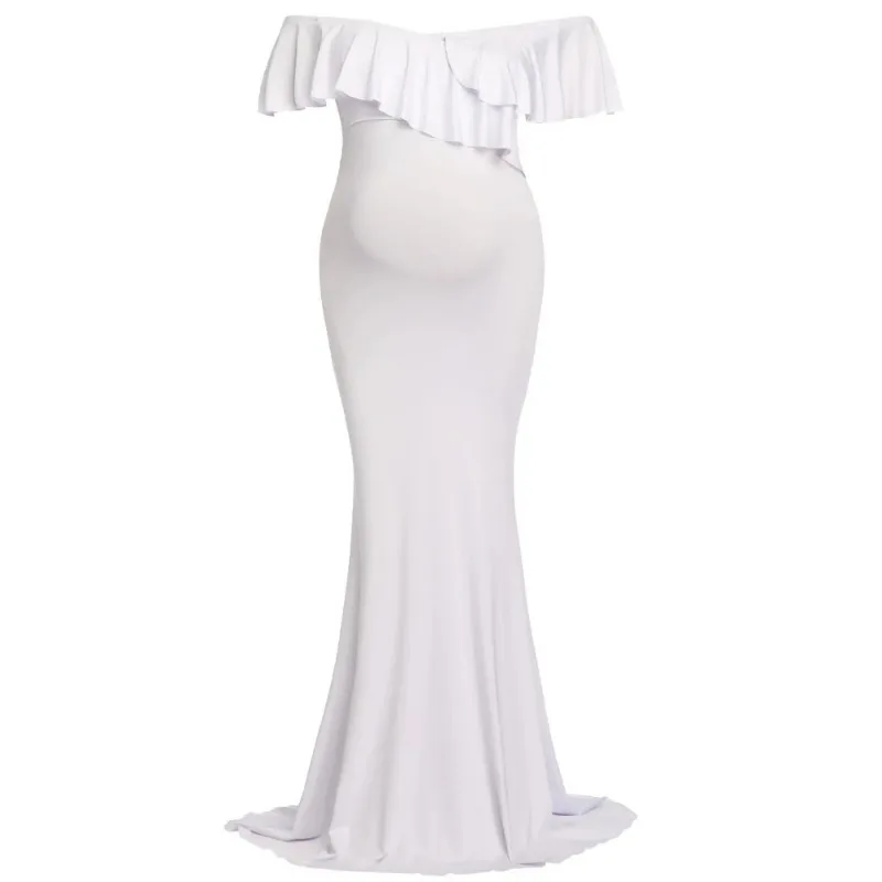 New Maternity Dresses Maternity Photography Props Plus Size Dress Elegant Fancy Cotton Pregnancy Photo Shoot Women Long Dress