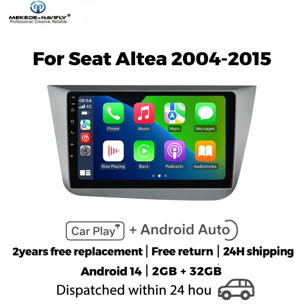 

MEKEDE&NAVIFLY Android 14 Intelligent car audio system For Seat Altea XL Toledo 2004 - 2015 Carplay Car radio Multimedia Player