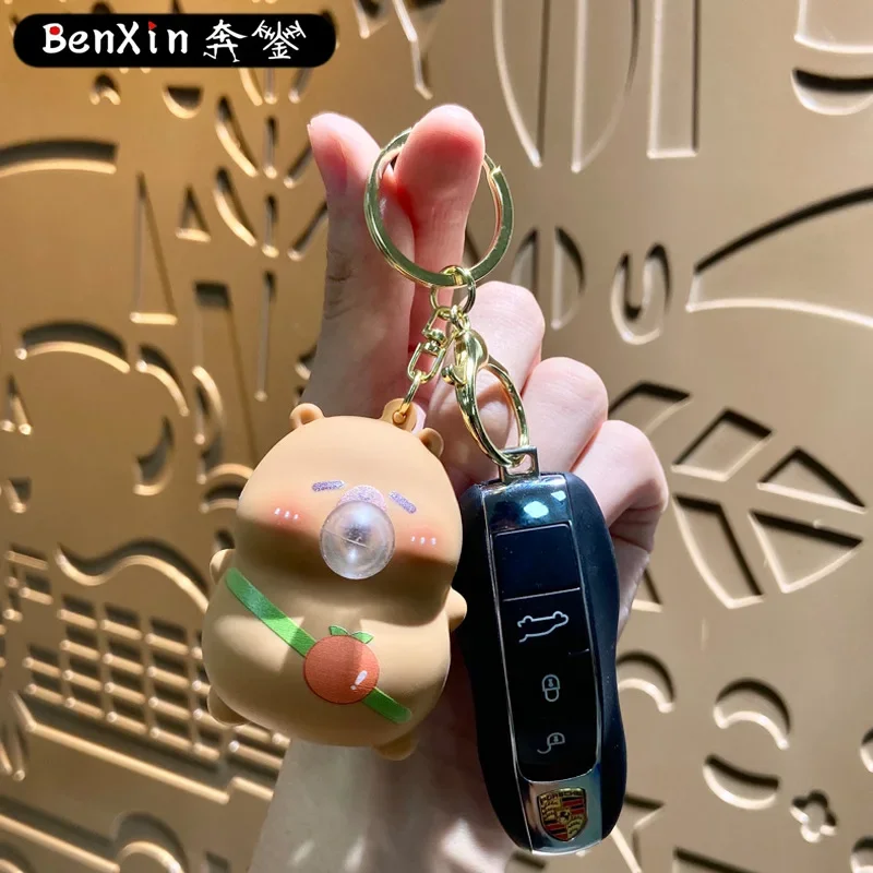 2025 سلسلة مفاتيح Miniso Genshin Impact Bubble-Blowing، قلادة حقيبة مدرسية، سلسلة مفاتيح هدية صغيرة لتخفيف التوتر وتنفيسها