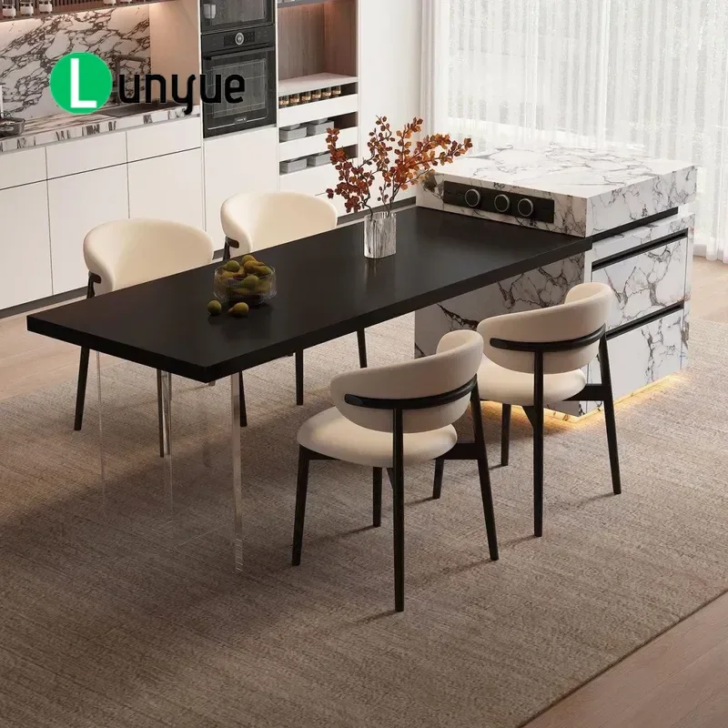 Full Slate High Low Island Dining Table Integrated Bar Counter Multi-functional Restaurant Kitchen Furniture Modern Stone